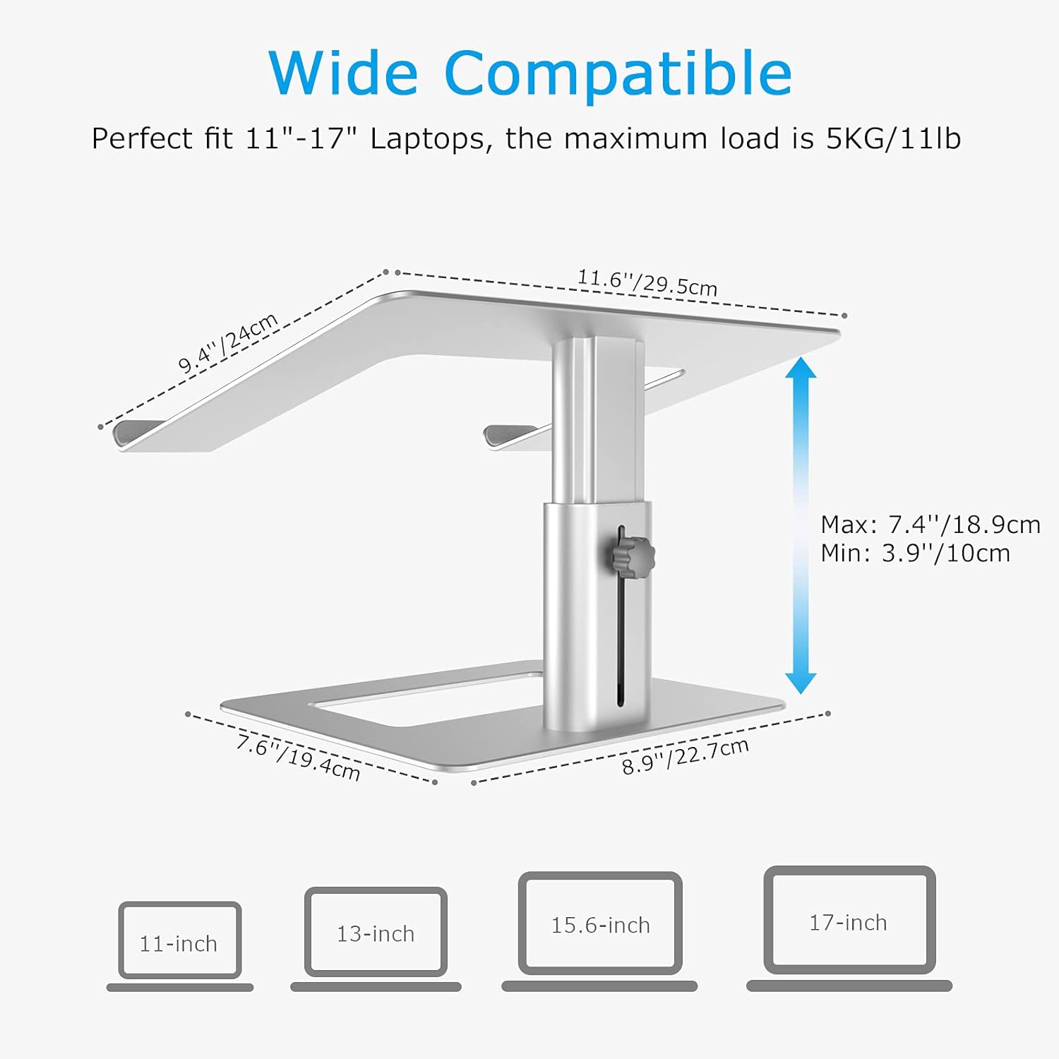 Elevate Your Workspace with the Ergonomic Height Adjustable Laptop Stand - Perfect for All Laptops from 11 to 17 Inches!
