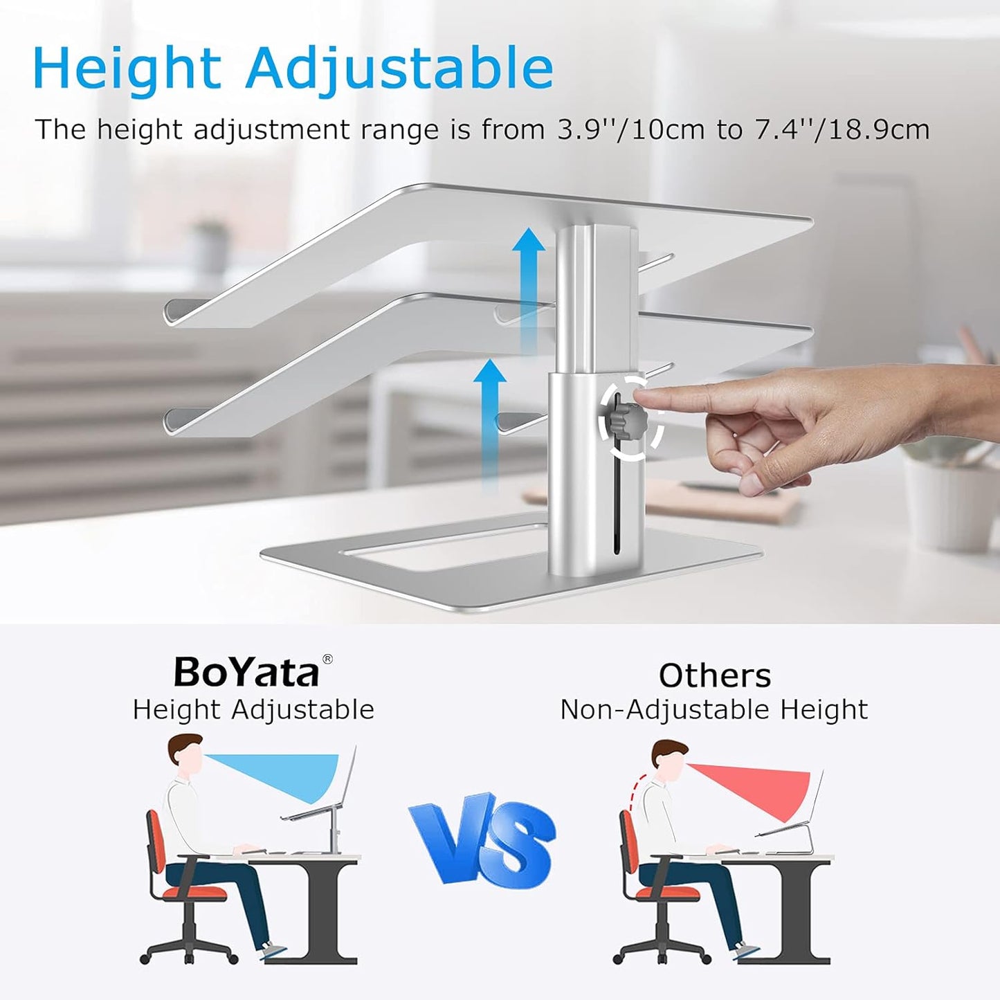 Elevate Your Workspace with the Ergonomic Height Adjustable Laptop Stand - Perfect for All Laptops from 11 to 17 Inches!