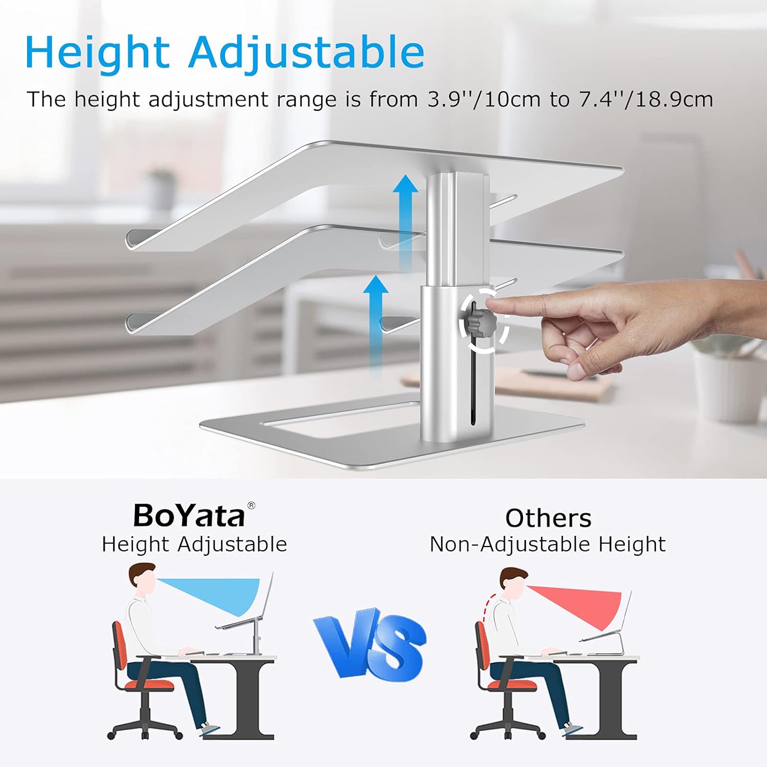 Elevate Your Workspace with the Ergonomic Height Adjustable Laptop Stand - Perfect for All Laptops from 11 to 17 Inches!